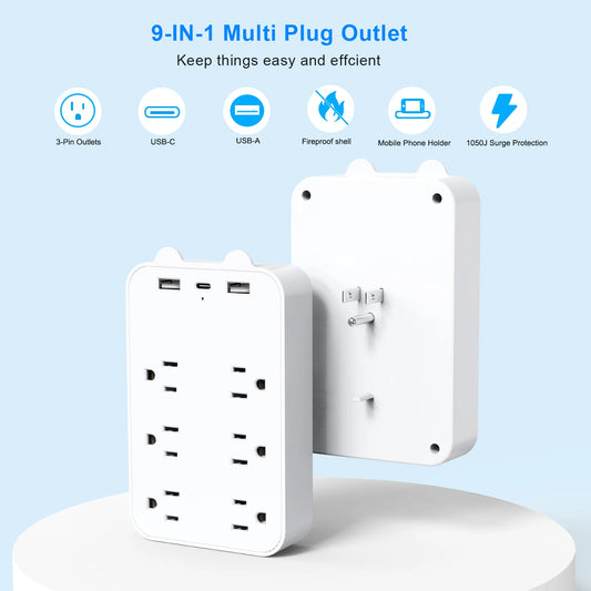 USB Surge Protected Power Outlet Extension